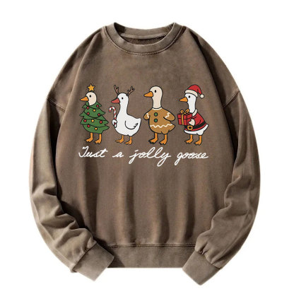 Tokyocanvas Just A Jolly Goose Washed Sweatshirt