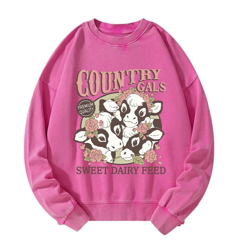 Tokyocanvas Country Cow Gals Washed Sweatshirt