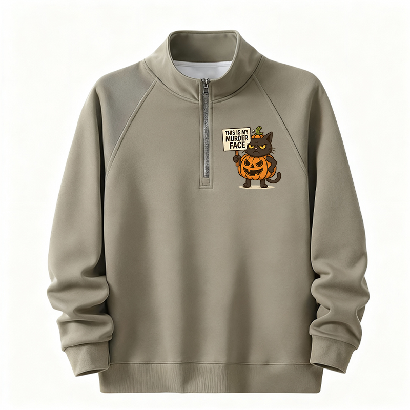 Tokyocanvas This Is My Murder Face Half-Zip Sweatshirt