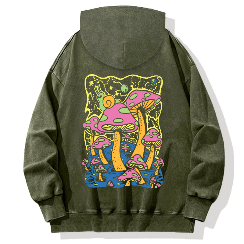Tokyocanvas Mushroom World Back Washed Hoodie