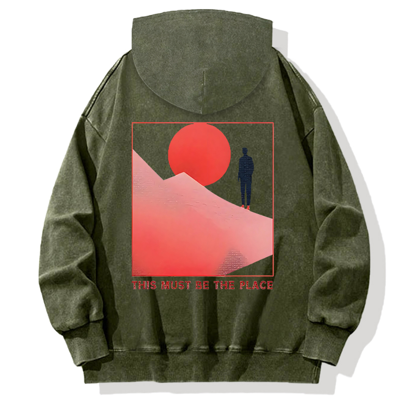 Tokyocanvas Must Be The Place Back Washed Hoodie