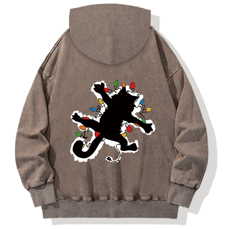 Tokyocanvas Funny Pussy-cat From Christmas Vacation Frieds Lover Back Washed Hoodie