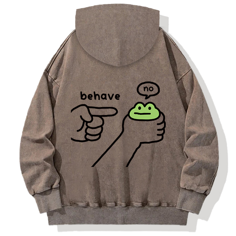 Tokyocanvas Dishonest Frog Back Washed Hoodie
