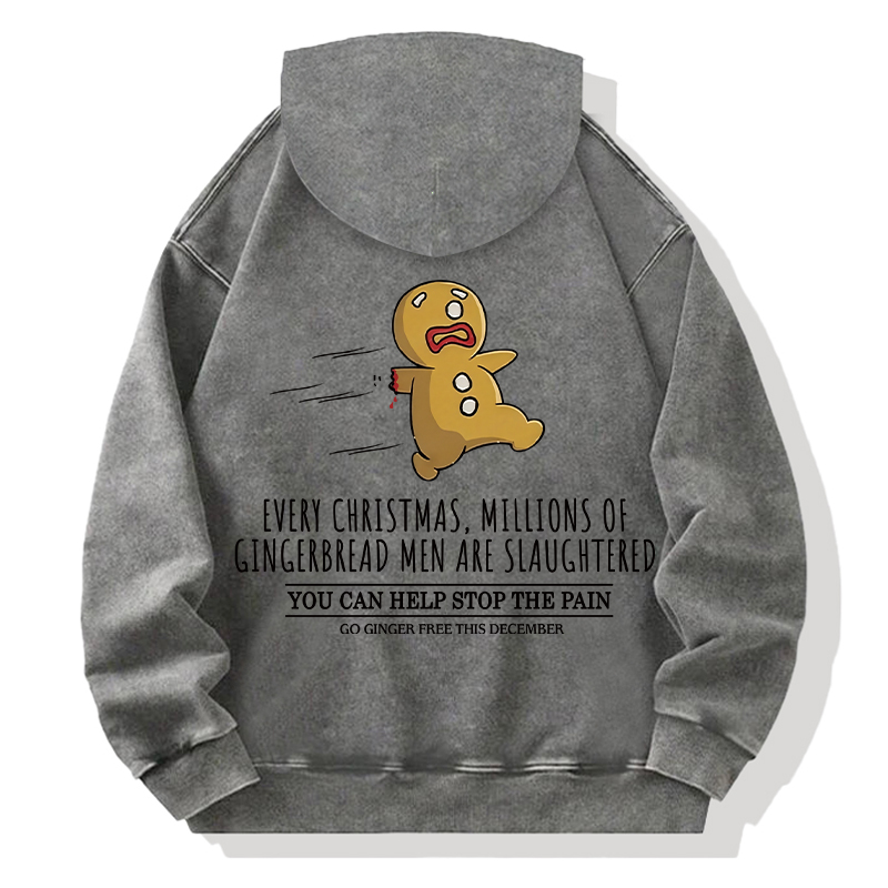 Tokyocanvas Gingerbread Man Disaster Back Washed Hoodie