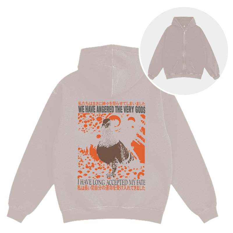 Tokyocanvas We Have Angered The Very Gods Washed Zip Hoodie