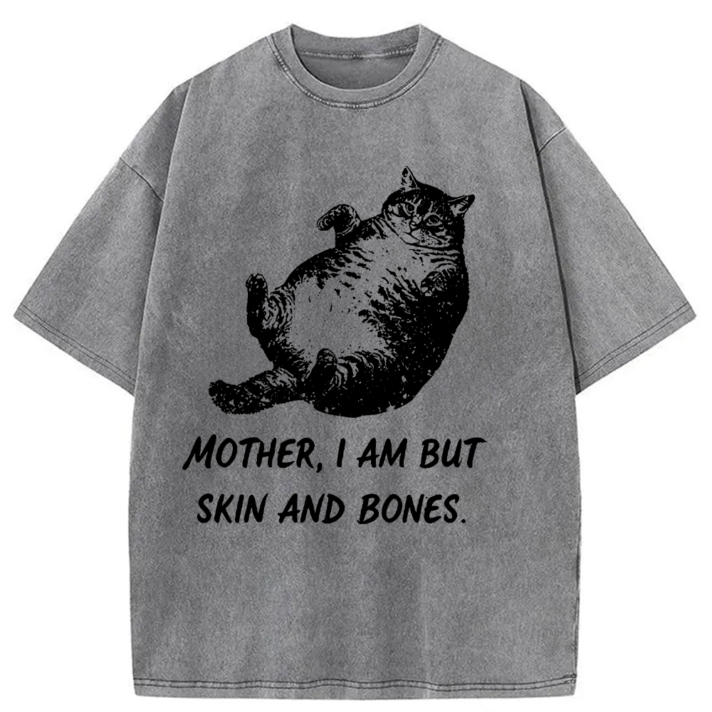 Tokyocanvas Overweight Cat Washed T-Shirt