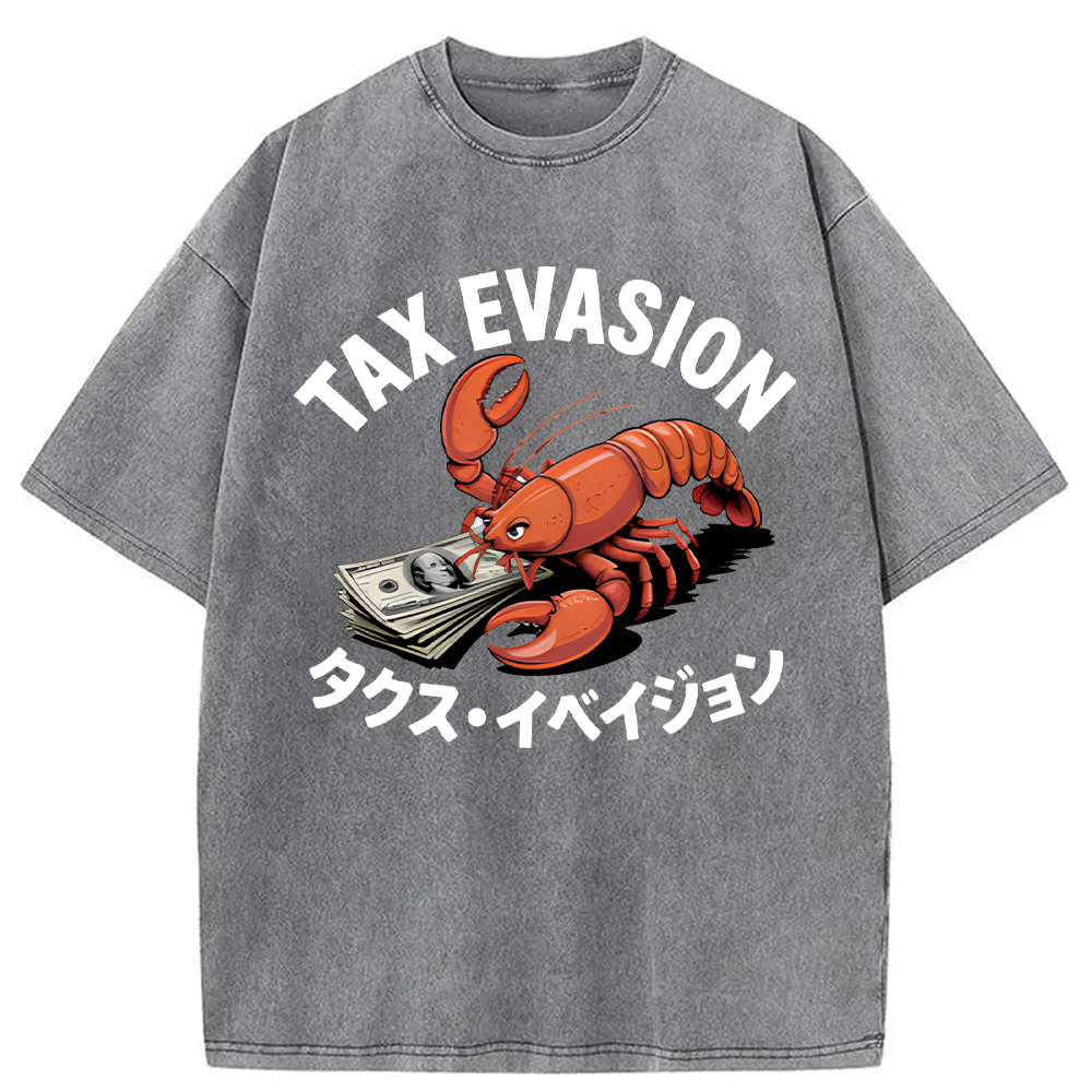 Tokyocanvas Tux Evasion Funny Washed T-Shirt