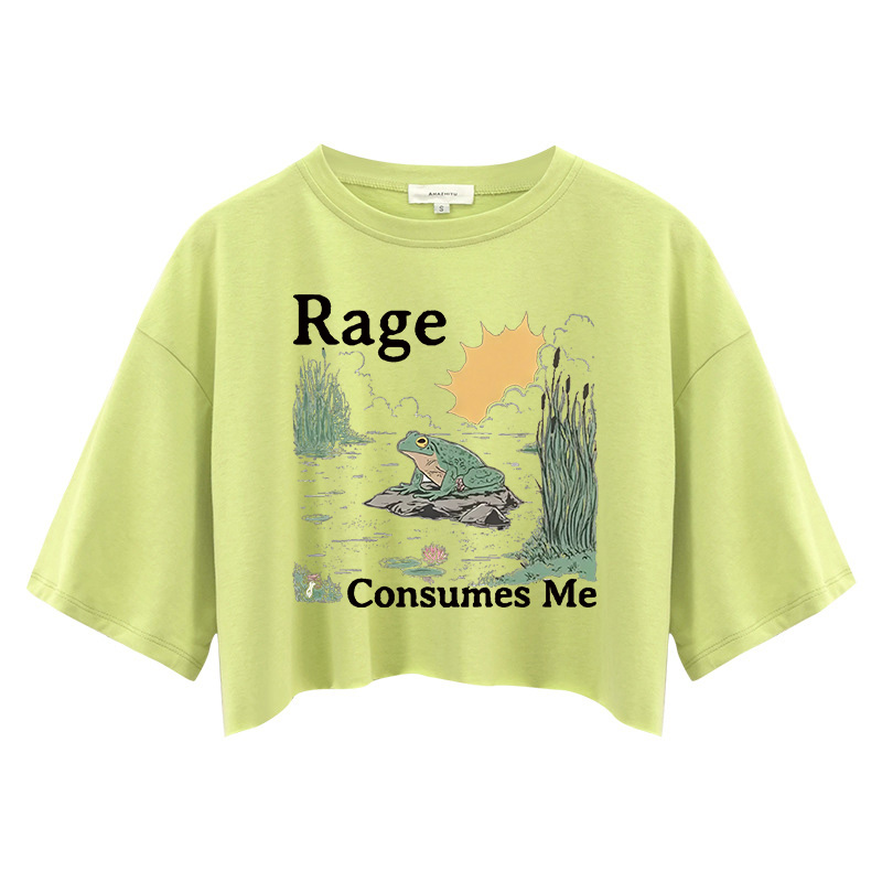 Tokyocanvas Rage Consumes Me Frog Pond Crop Top