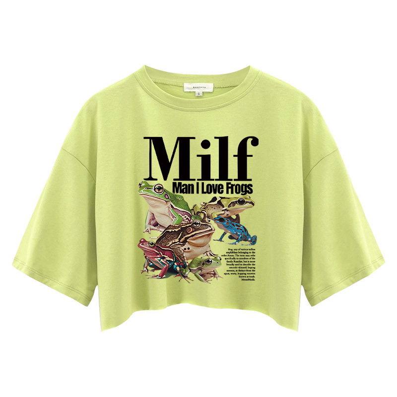 Tokyocanvas Man I Love Frogs Meme Crop Top