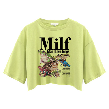 Tokyocanvas Man I Love Frogs Meme Crop Top