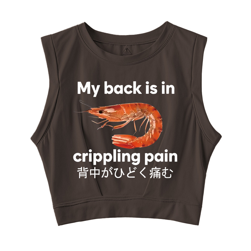 Tokyocanvas My Back Is In Crippling Pain Sleeveless Crop Top
