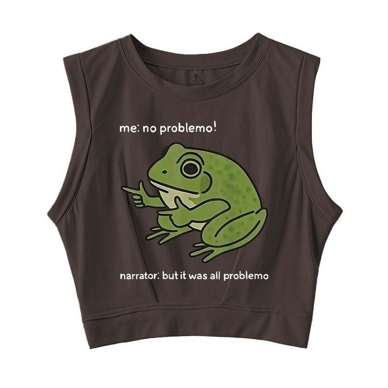 Tokyocanvas Stupid Frog Meme Sleeveless Crop Top
