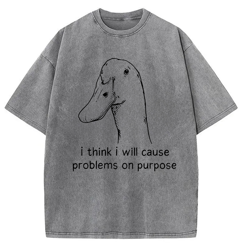 Tokyocanvas I Think I Will Cause Problems On Purpose Washed T-Shirt