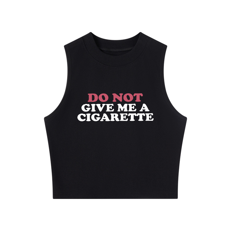 Tokyocanvas Do Not Give Me A Cigarette Crew Neck Crop Top