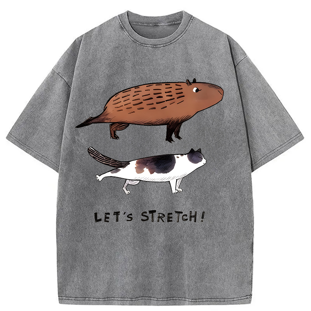 Tokyocanvas Let's Stretch Together Washed T-Shirt