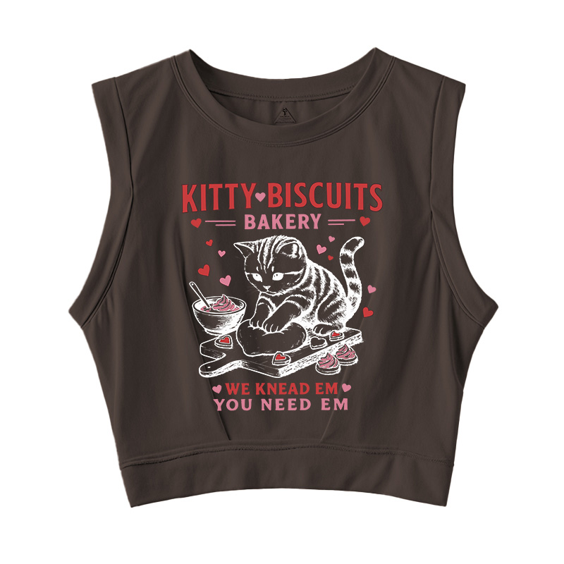 Tokyocanvas Kitty Biscuits Bakery Sleeveless Crop Top
