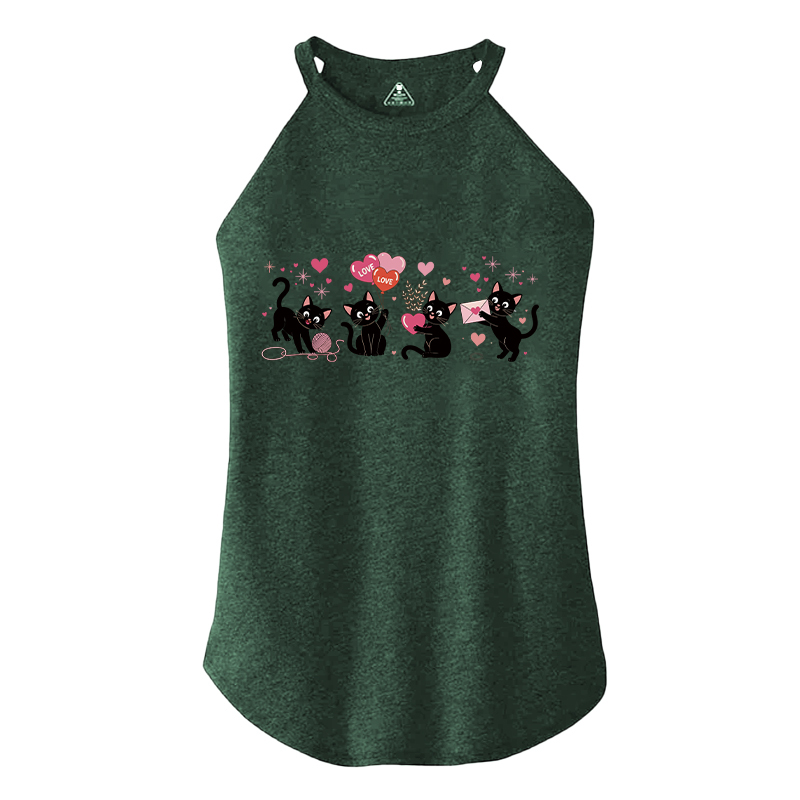 Tokyocanvas Valentine Cat Cotton Tank