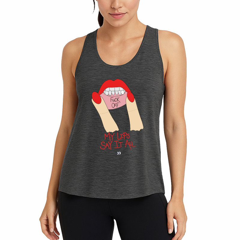 Tokyocanvas My Lips Say It All Fitness Tank