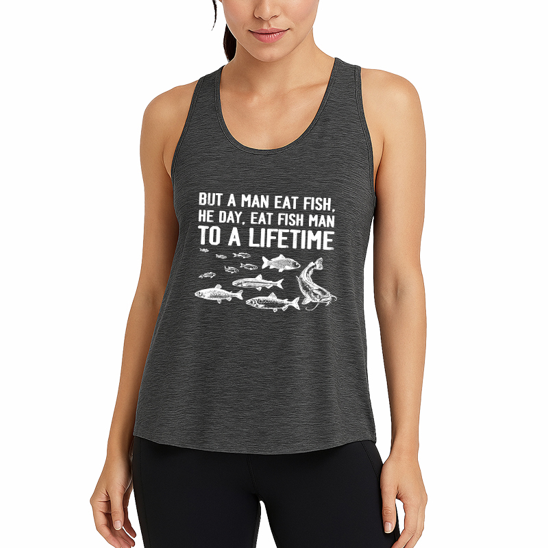 Tokyocanvas Buy a Man Eat Fish Fitness Tank