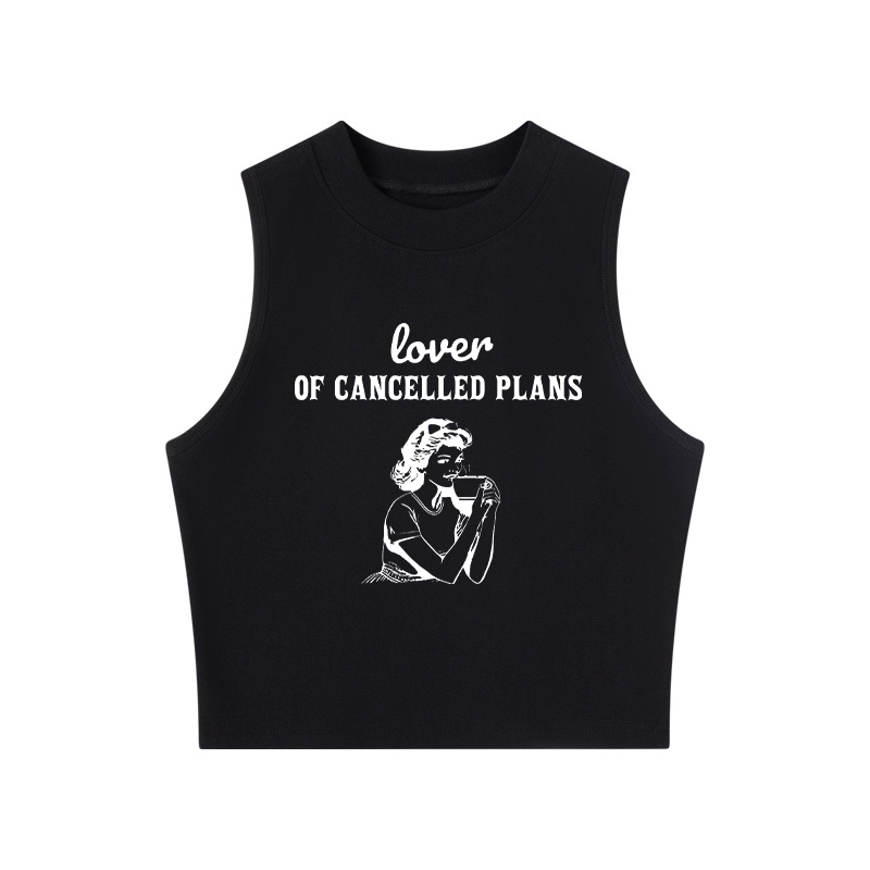 Tokyocanvas Lover of Cancelled Plans Crew Neck Crop Top