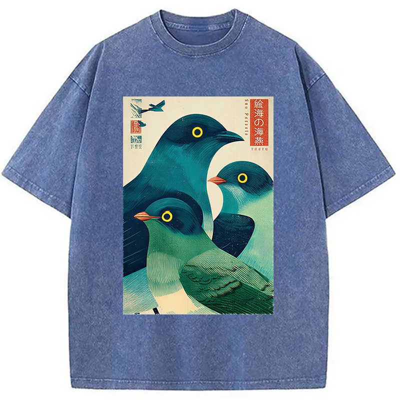 Tokyocanvas Petrels Of The Painted Sea Washed T-Shirt