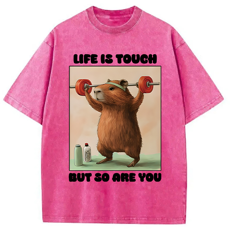 Tokyocanvas Capybara Lifting Washed T-Shirt
