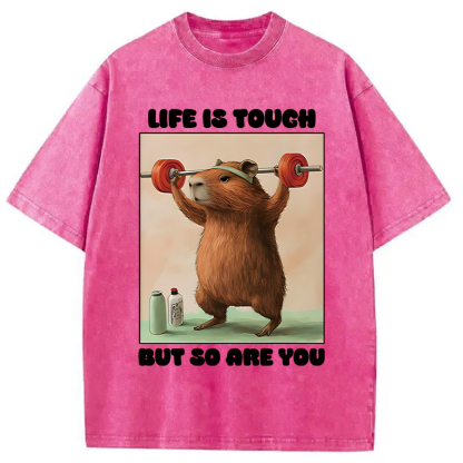 Tokyocanvas Capybara Lifting Washed T-Shirt