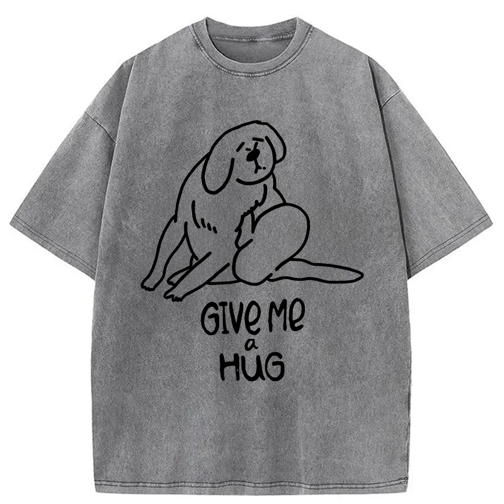 Tokyocanvas Dog Scratching Washed T-Shirt