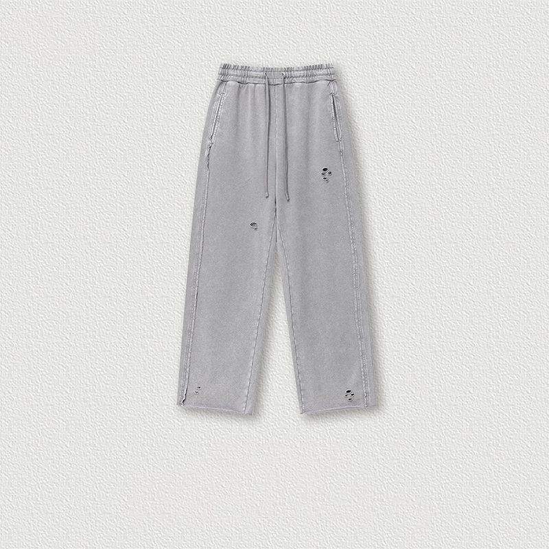 Tokyocanvas Vintage Distressed Rolled-up Ripped Sweatpants