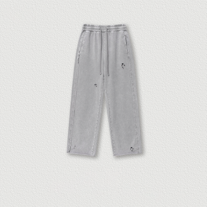 Tokyocanvas Vintage Distressed Rolled-up Ripped Sweatpants