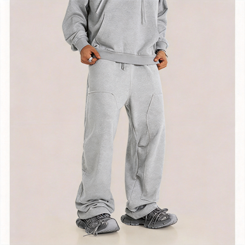 Tokyocanvas Raw-edge Straight-leg Sweatpants