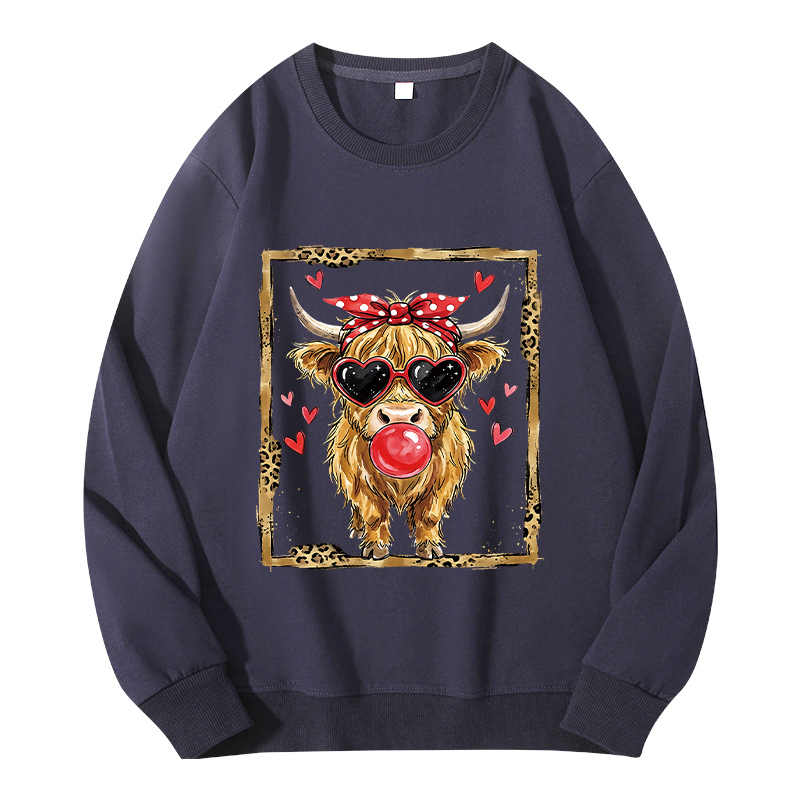 Tokyocanvas Highland Cow Valentine Classic Sweatshirt