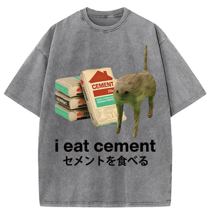 Tokyocanvas I Eat Cement Washed T-Shirt