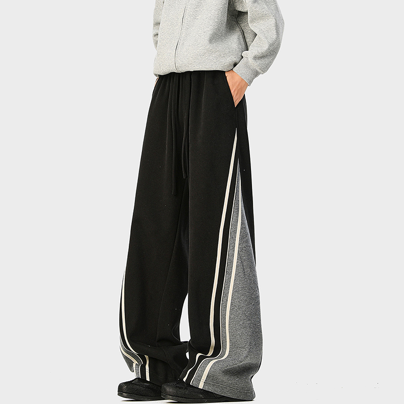 Tokyocanvas Color-blocked Striped Sweatpants