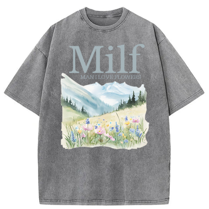 Tokyocanvas Man I Love Flowers Washed T-Shirt
