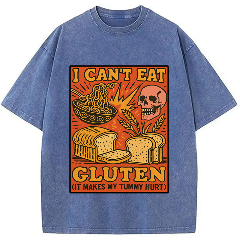 Tokyocanvas Funny Gluten Intolerance Meme Washed T-Shirt