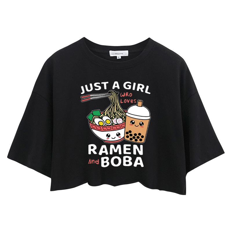 Tokyocanvas Ramen And Boba Crop Top