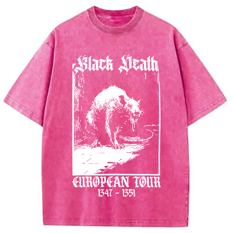 Tokyocanvas Black Death Rat Washed T-Shirt