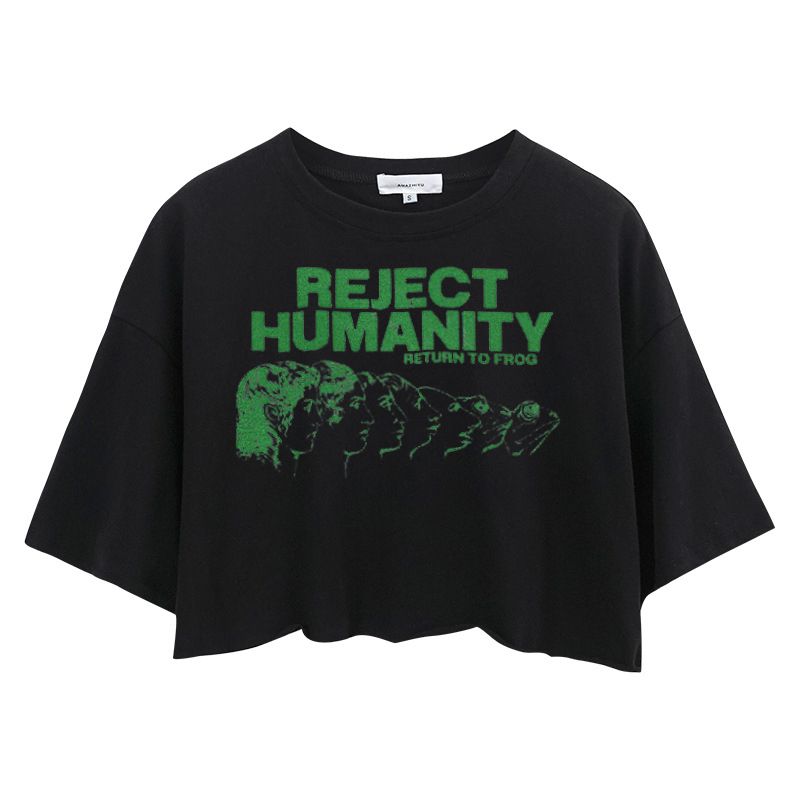 Tokyocanvas Reject Humanity Meme Crop Top