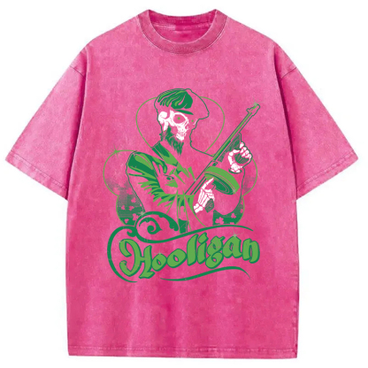Tokyocanvas Hooligan Green Skeleton Washed T-Shirt