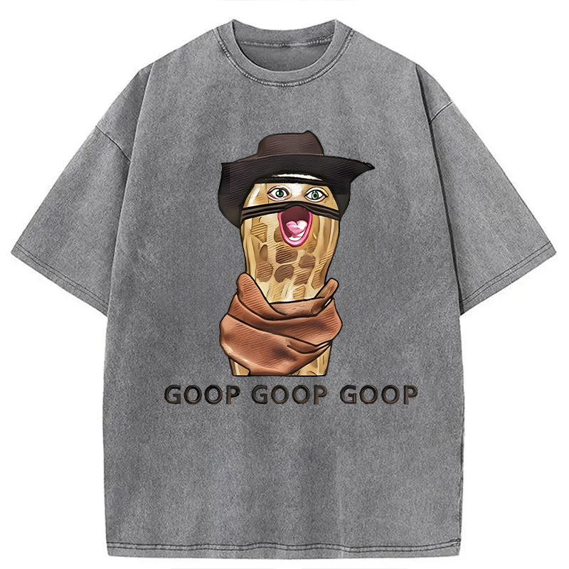 Tokyocanvas The Burnt Peanut Goop Funny Meme Washed T-Shirt