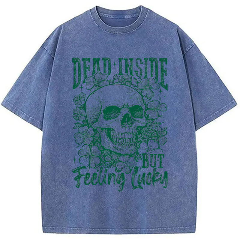 Tokyocanvas Dead Inside But Feeling Lucky Washed T-Shirt