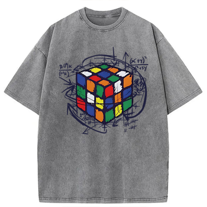 Tokyocanvas Rubik's Cube Solution Puzzle Algorithm Washed T-Shirt