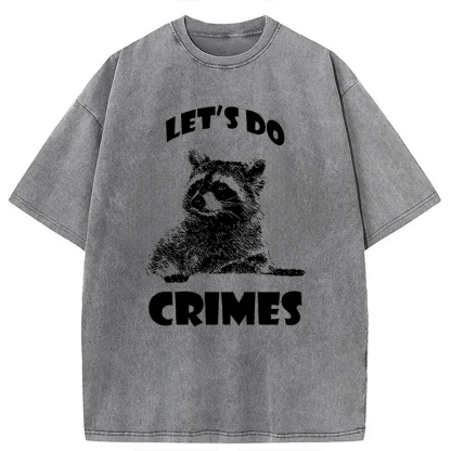 Tokyocanvas Raccoon Let's Do Crimes Washed T-Shirt