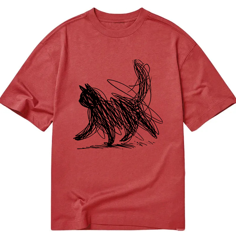 Tokyocanvas Minimalist Line Cat Classic T-Shirt