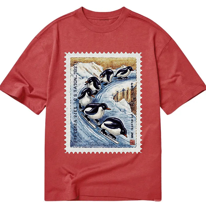 Tokyocanvas Gliding Penguin Stamp Classic T-Shirt