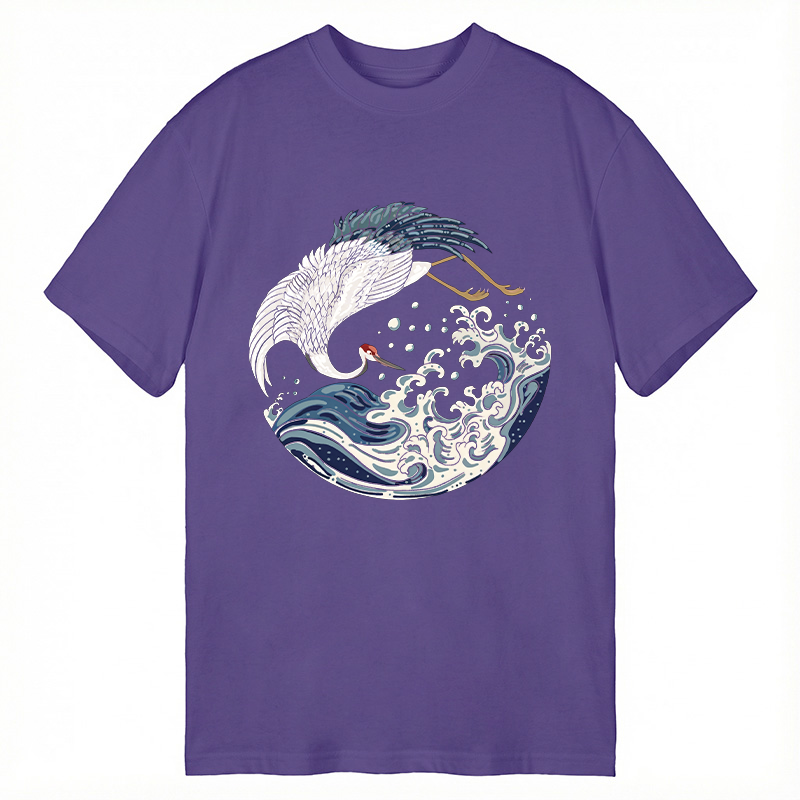 Tokyocanvas Crane Bird Wave Classic T-Shirt