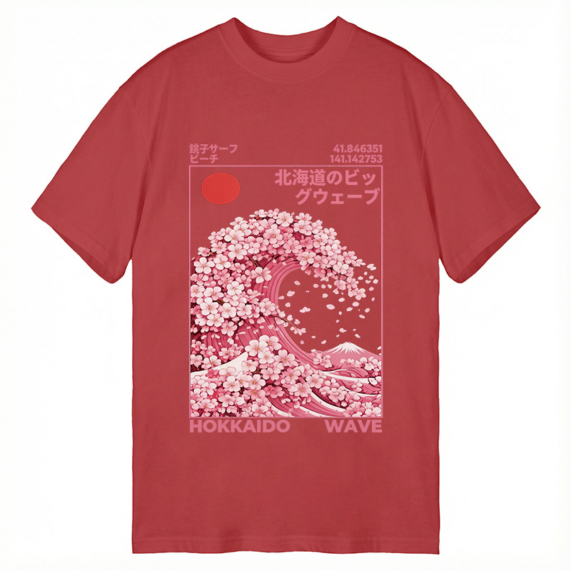Tokyocanvas Hokkaido Wave Sakura Classic T-Shirt