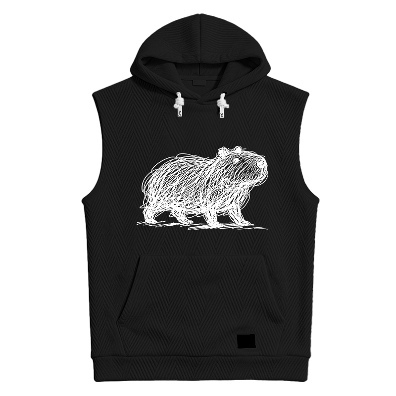 Tokyocanvas Minimalist Capybara Hooded Tank