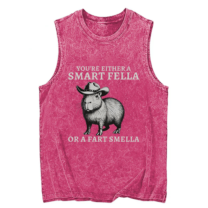 Tokyocanvas Retro Smart Fella Capybara 90s Washed Tank